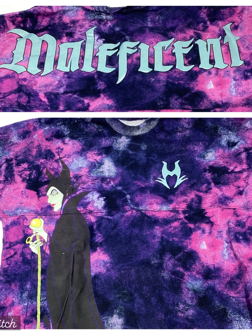 Disney Spirit Jersey Malificent Tie-dyed Villians Collection Sz M